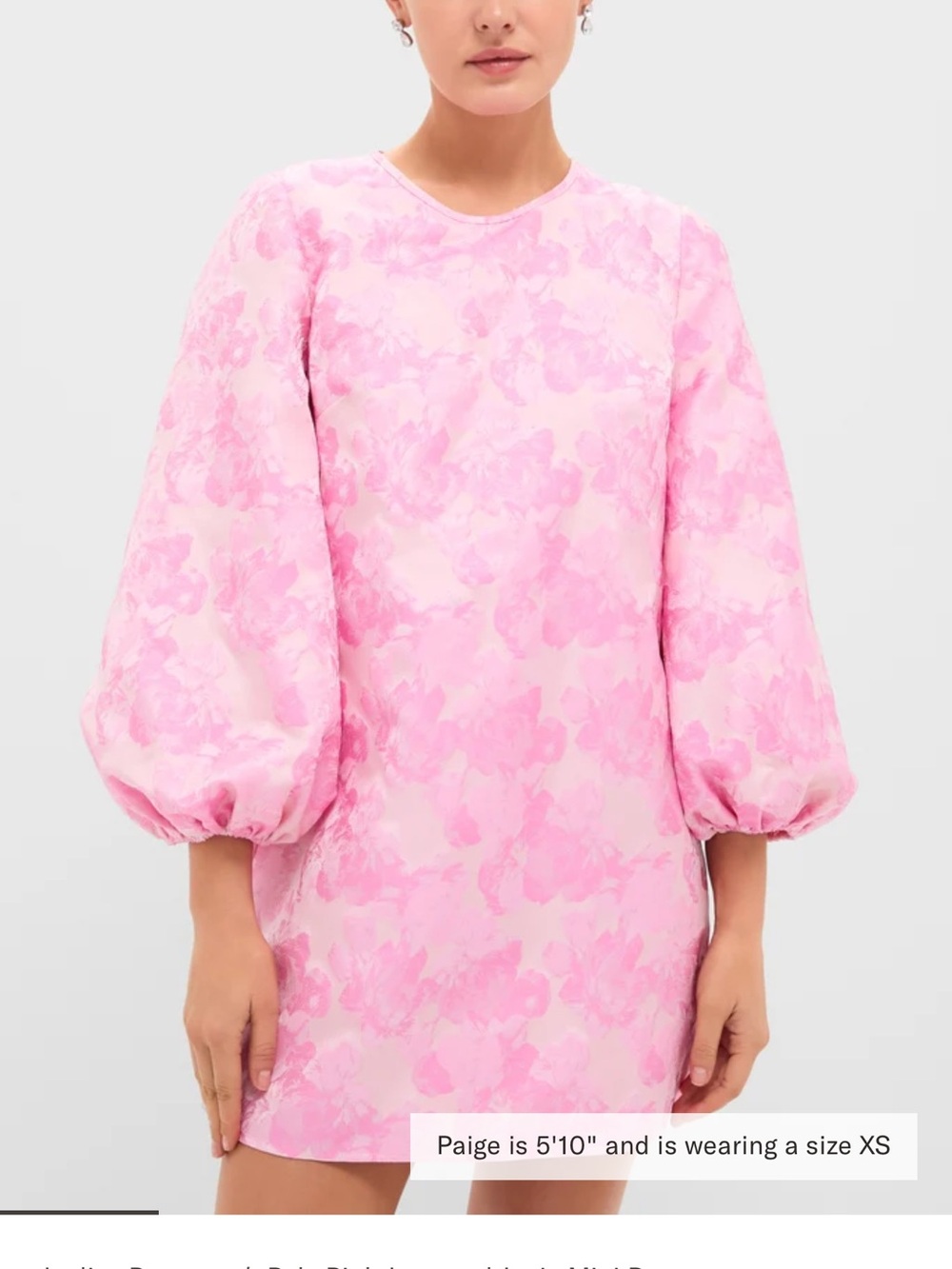 Pale Pink Jacquard Janie Mini Dress